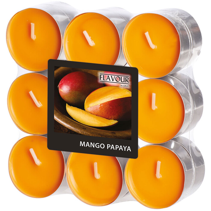 Duftlichter Mango-Papaya Ø 3,8 cm 18 Stück orange