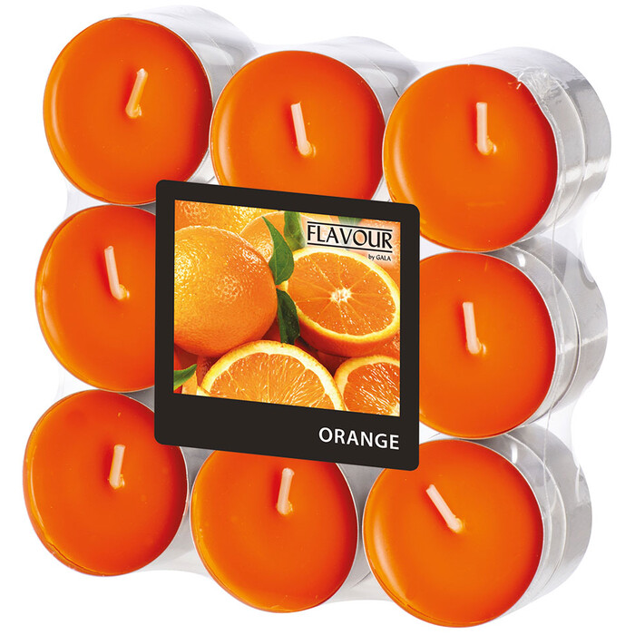 Duftlichter Orange Ø 3,8 cm 18 Stück orange