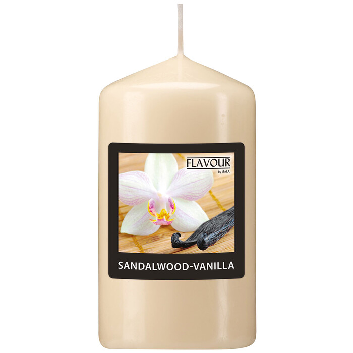 Stumpenkerze Sandelholz-Vanille Ø 5,8 cm H: 11 cm creme
