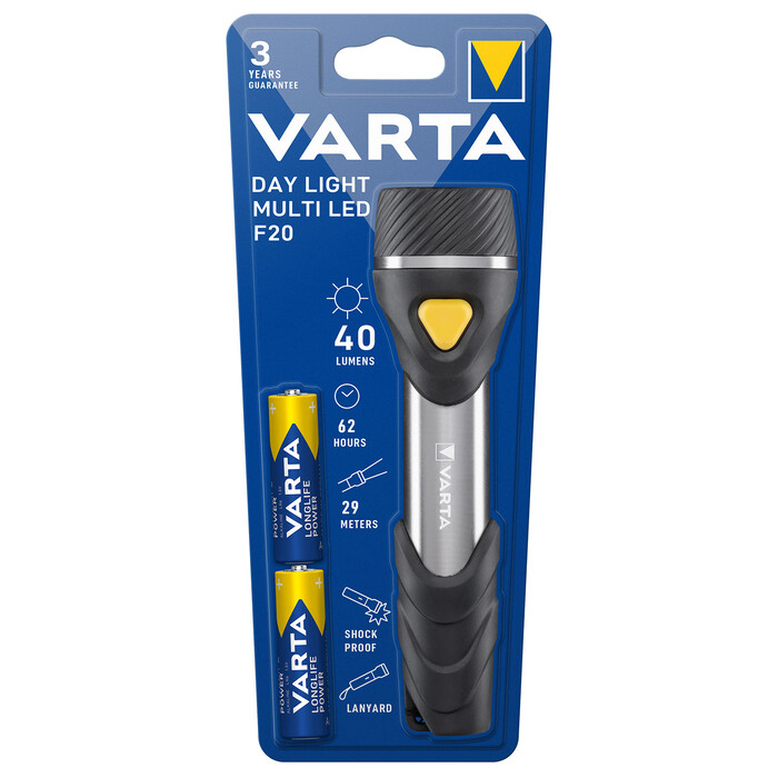 VARTA - LED Taschenlampe F20, inklusive 2xAA Batterien