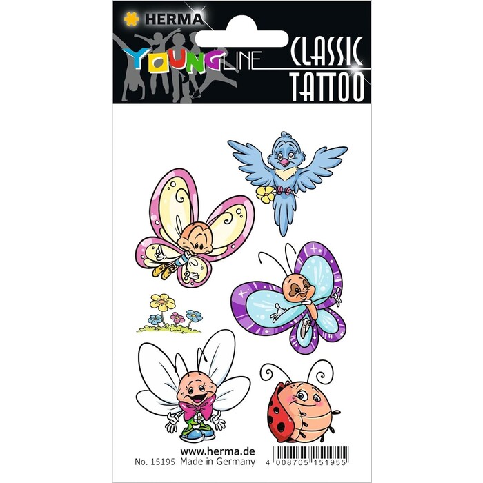 HERMA Classic Tattoo Schmetterling & Friends 6 Stück