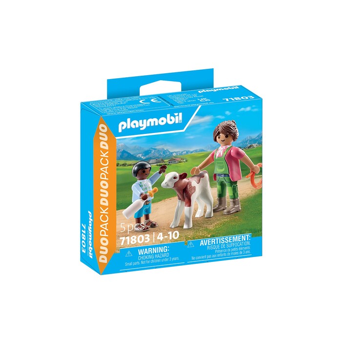 PLAYMOBIL® DuoPack Bäuerin mit Kind und Kalb 5 Teile 71803