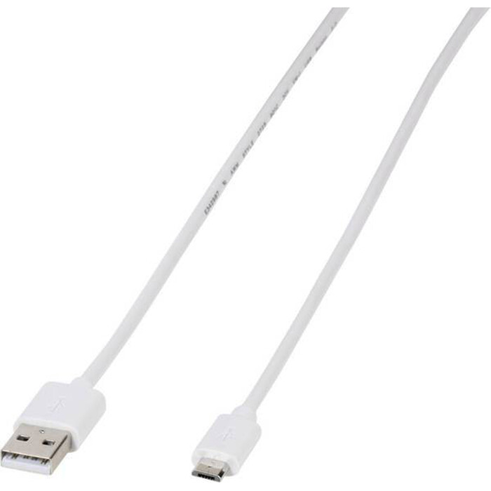 VIVANCO USB 2.0-Kabel USB-A <=></noscript> USB Micro-B Stecker 1 m weiß