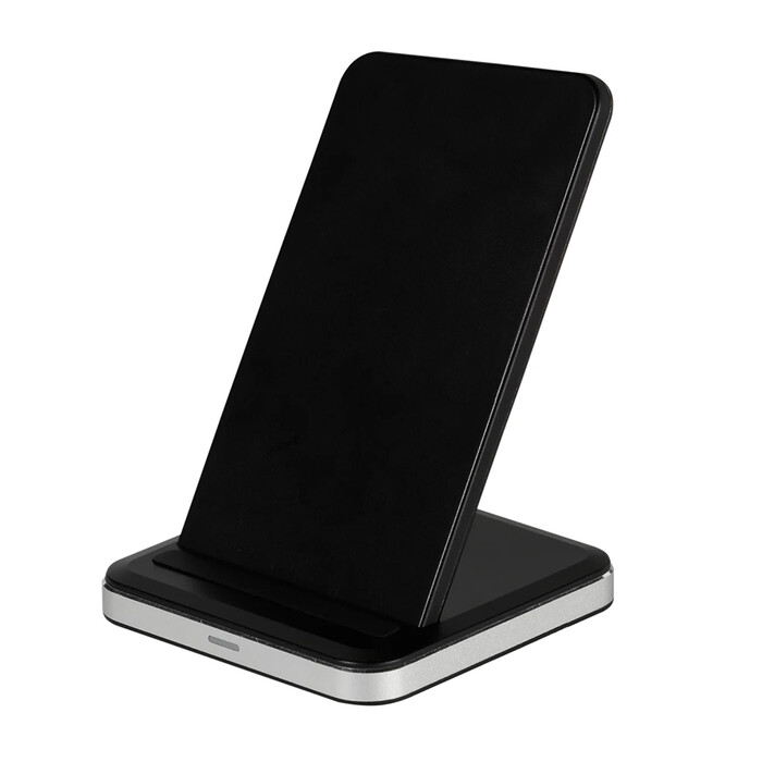VIVANCO Wireless Fast Charger, Stand Alu, QI Induktions-Ladegerät 10W schwarz