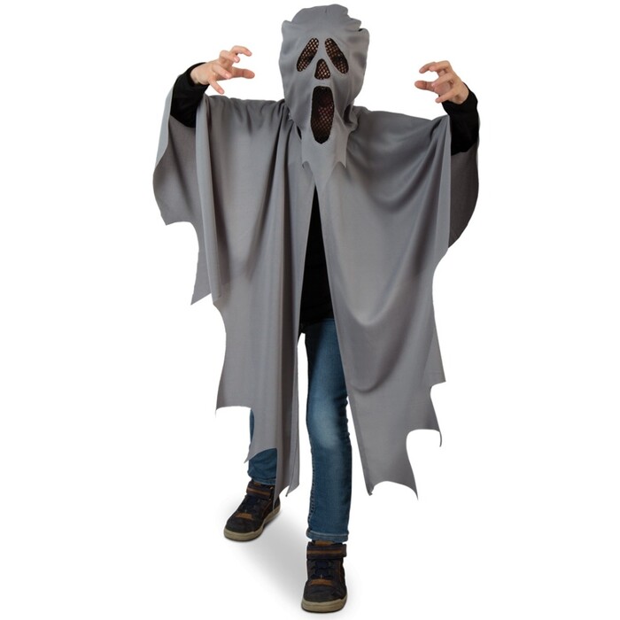 Kinderkostüm Ghost 1-teilig mit Haube Gr. 128/140