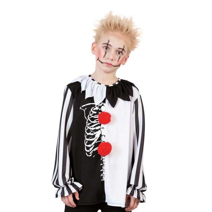 Kinderkostüm Horror Clown Größe 140 schwarz/weiß