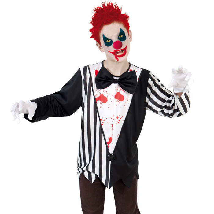 Kinderkostüm Horrorclown Gr. 152 schwarz/weiß