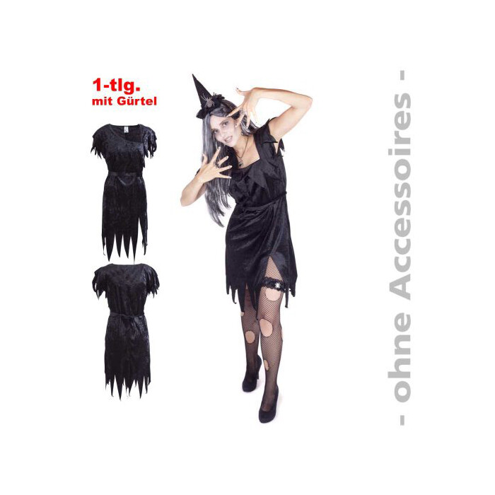 Hexenkleid Alexis Gr. 38 mit Gürtel schwarz