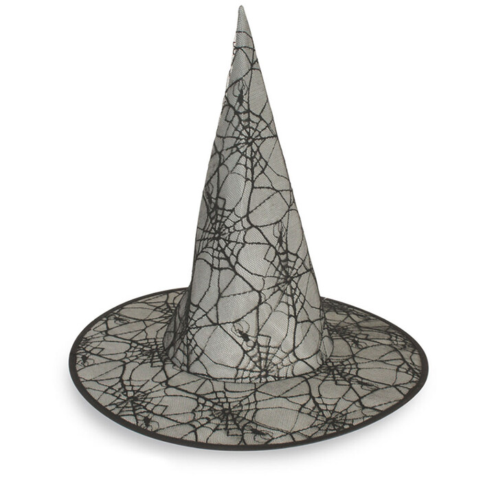 Accessoire Hexenhut Spinnennetz grau/schwarz