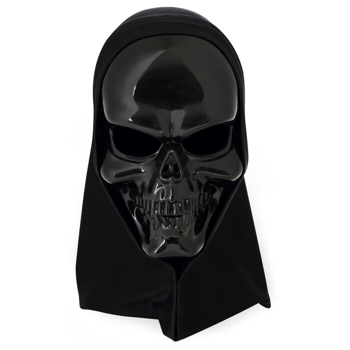 Halbmaske mit Haube schwarz