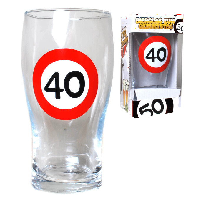Bierglas Verkehrsschild 40 transparent