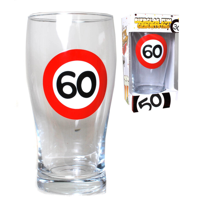 Bierglas Verkehrsschild 60 transparent