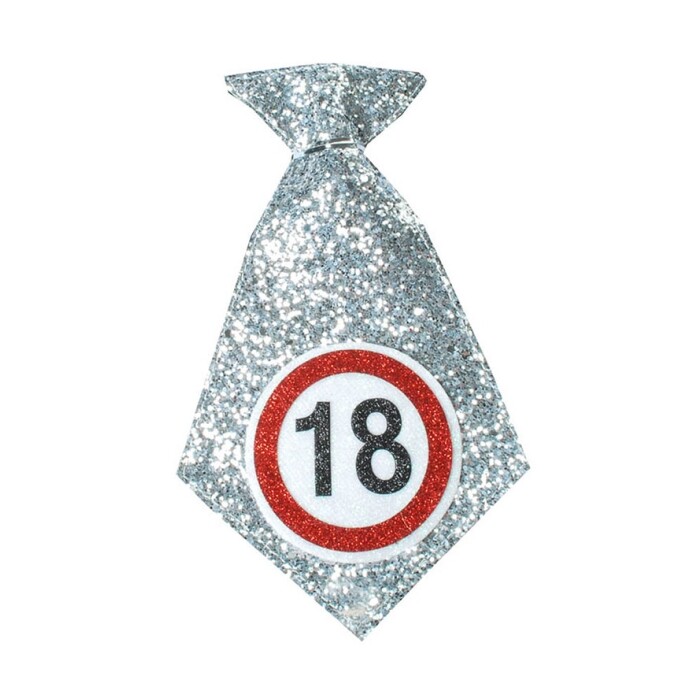 Mini-Krawatte - 18. Geburtstag, silber