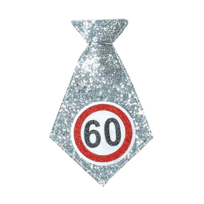 Mini-Krawatte - 60. Geburstag, silber