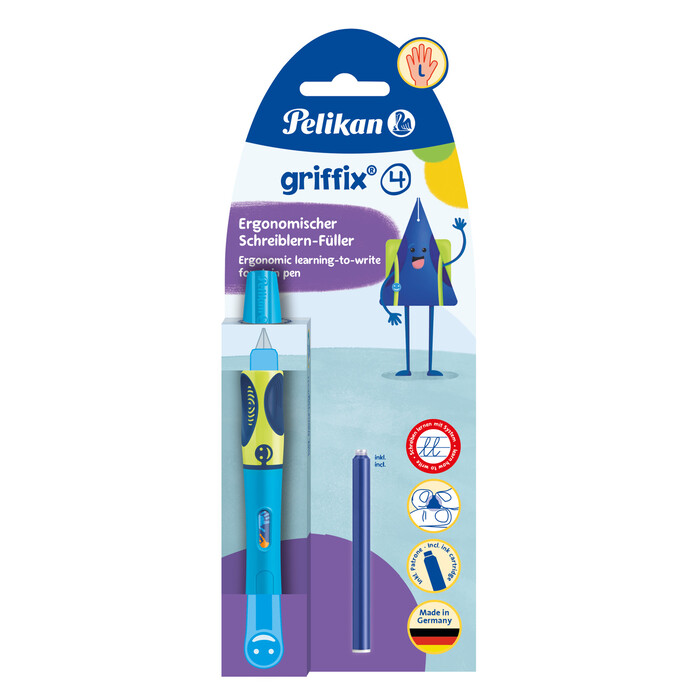 PELIKAN Füllhalter Griffix Stufe 4 Linkshänder Blister neon blau