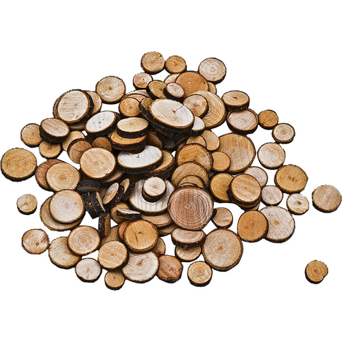 Holzscheiben 100 Stück braun