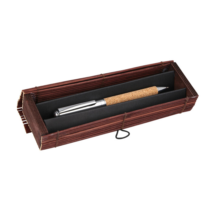 ONLINE Kugelschreiber Cork in Bamboo Box braun
