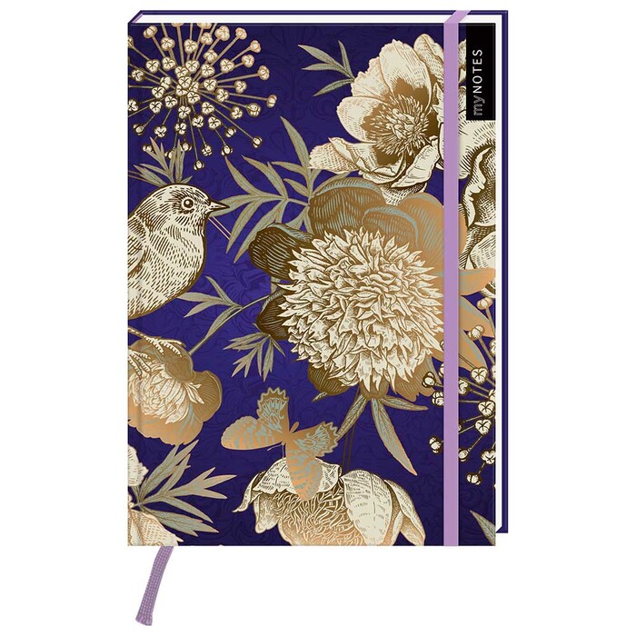 myNOTES Notizbuch A5 Fleurs gepunktet violett