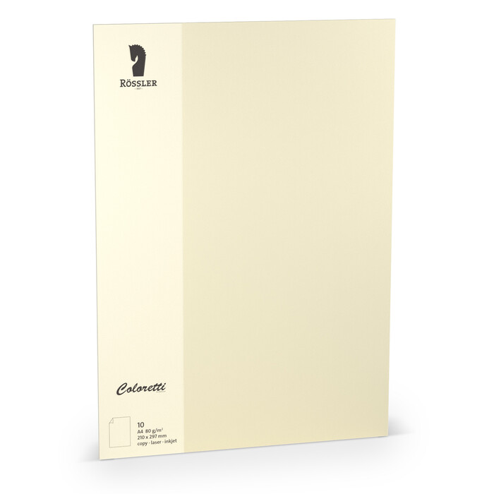 RÖSSLER Coloretti Designpapier A4 80 g/m² 10 Blatt creme