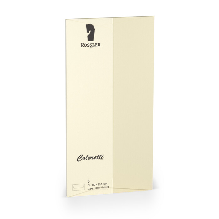 RÖSSLER Coloretti Kuverts DL 5 Stück creme