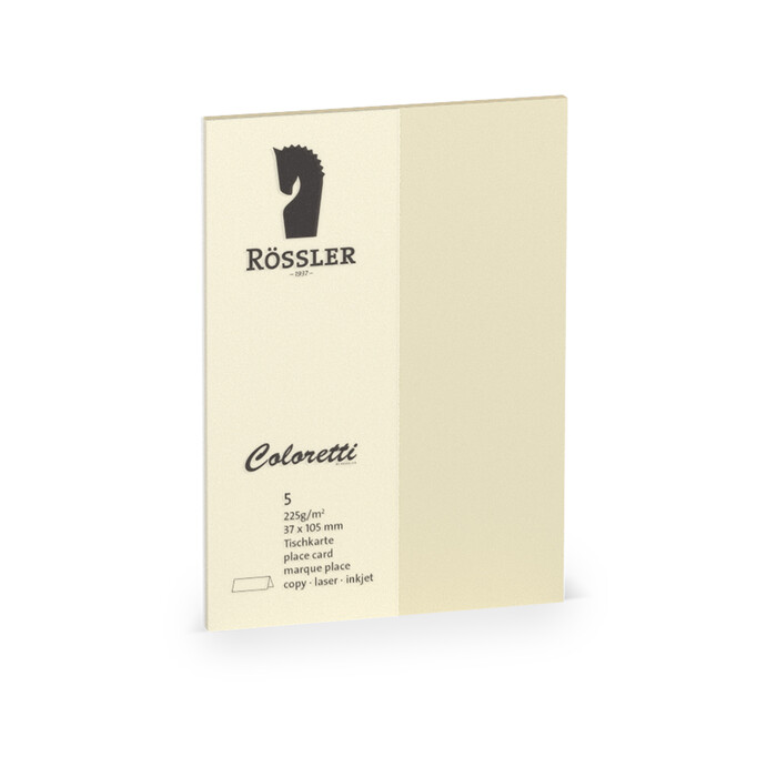 RÖSSLER Coloretti Tischkarten 5 Stück creme