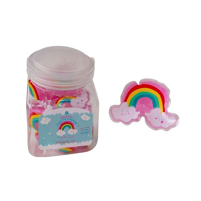 Mini-Duschgel in bunter Regenbogenverpackung 1 Stück bunt