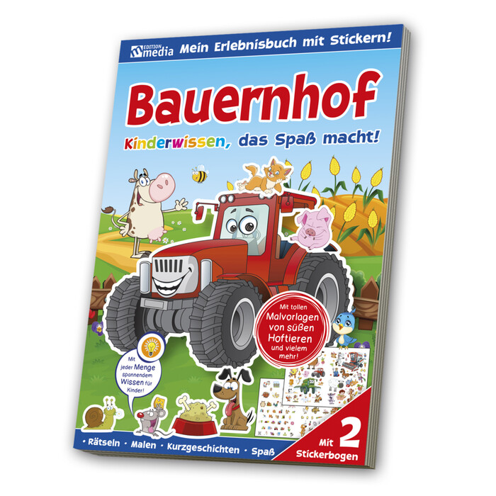 Sticker-Übungsbuch - Bauernhof, Natur - Taschenbuch