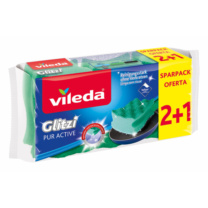 VILEDA Glitzi Pur Active Schwamm 2+1