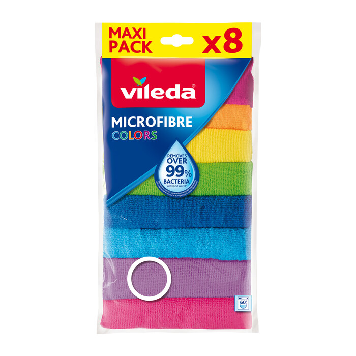 VILEDA Microfaser Allzwecktuch Color 30 x 30 cm mehrere Farben 8 Stück