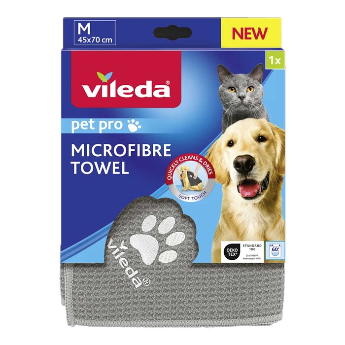 VILEDA Mikrofaser-Tuch Pet Pro Gr. M 1 Stück grau