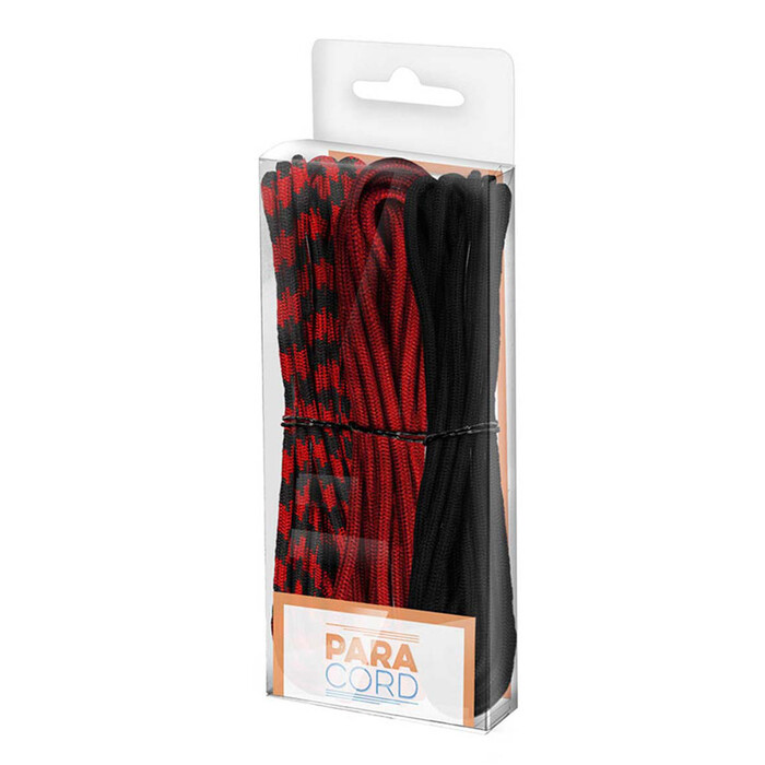 PARACORD Knüpf-Set 3 x 2,6 m rot/schwarz/rot-schwarz