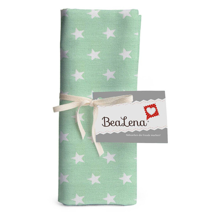 BEALENA Baumwollstoff Sterne 50 x 70 cm mintgrün