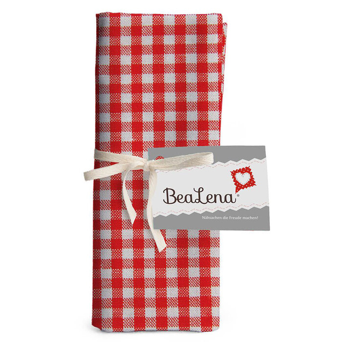 BEALENA Baumwollstoff Karo 50 x 70 cm rot