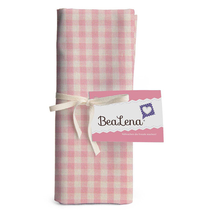 BEALENA  Baumwollstoff Karo 50 x 70 cm rosa