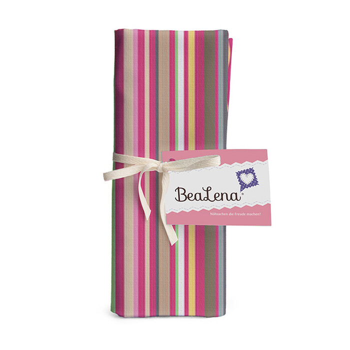 BEALENA Baumwollstoff Streifen 50 x 70 cm pink