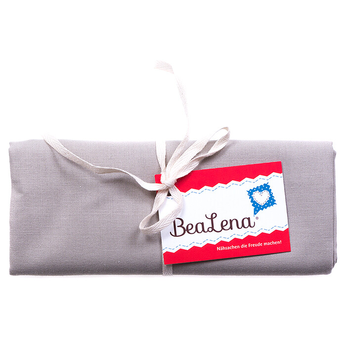 BEALENA Baumwollstoff Uni 50 x 70 cm grau