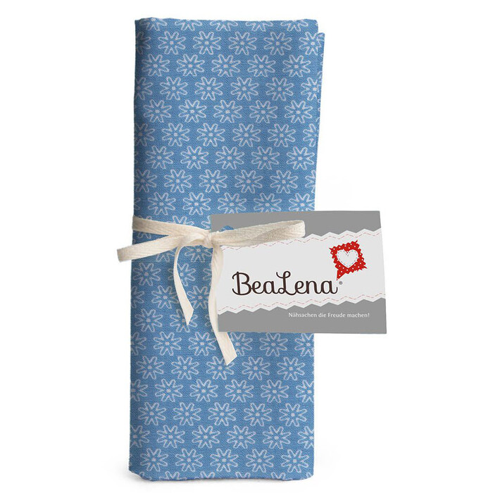 BEALENA Baumwollstoff Blumen 50 x 70 cm hellblau