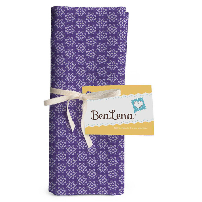 BEALENA Baumwollstoff Blumen 50 x 70 cm violett