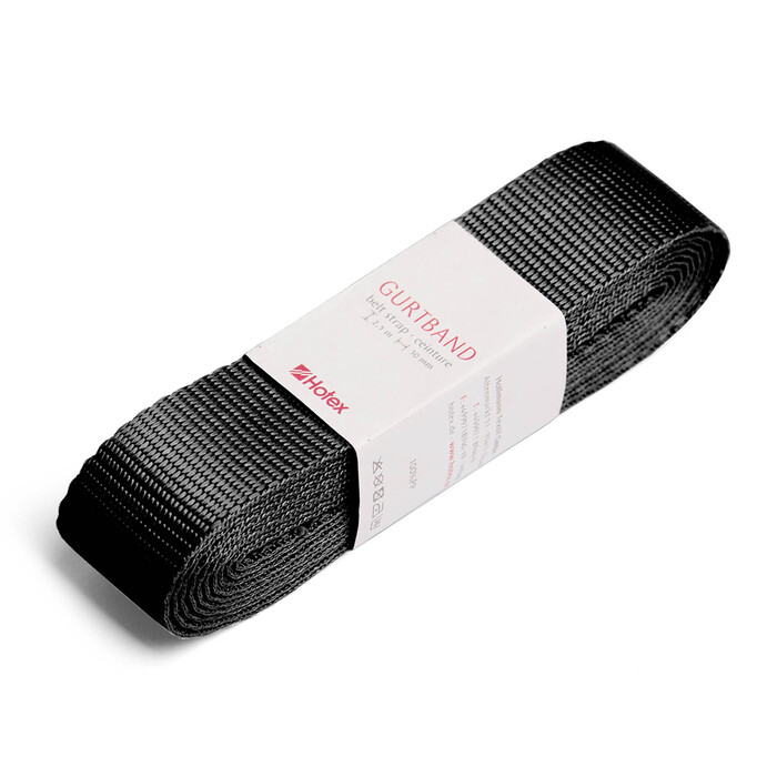 BEALENA Gurtband Uni 2,5 m x 30 mm schwarz