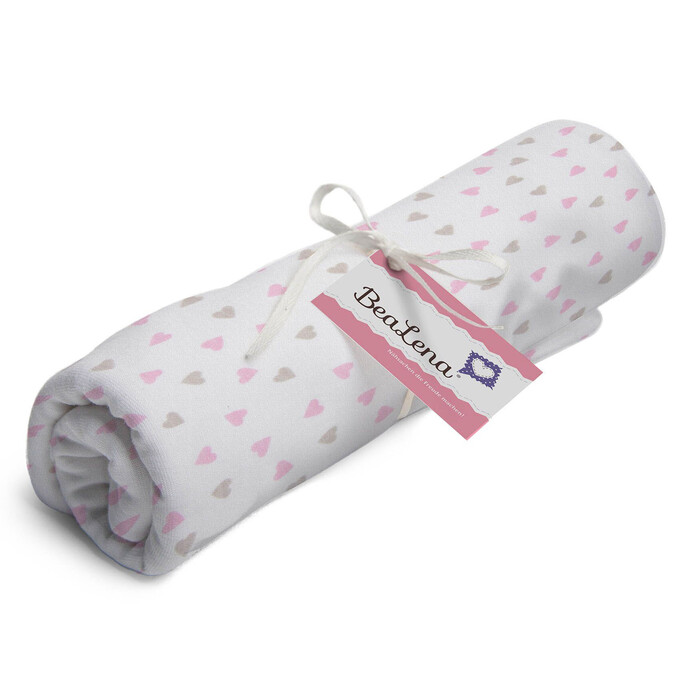 BEALENA Jerseystoff aus Baumwolle Herzen 80 x 100 cm rosa