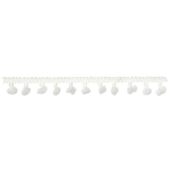 BEALENA Pompon-Borte 3 m x 7 mm weiss