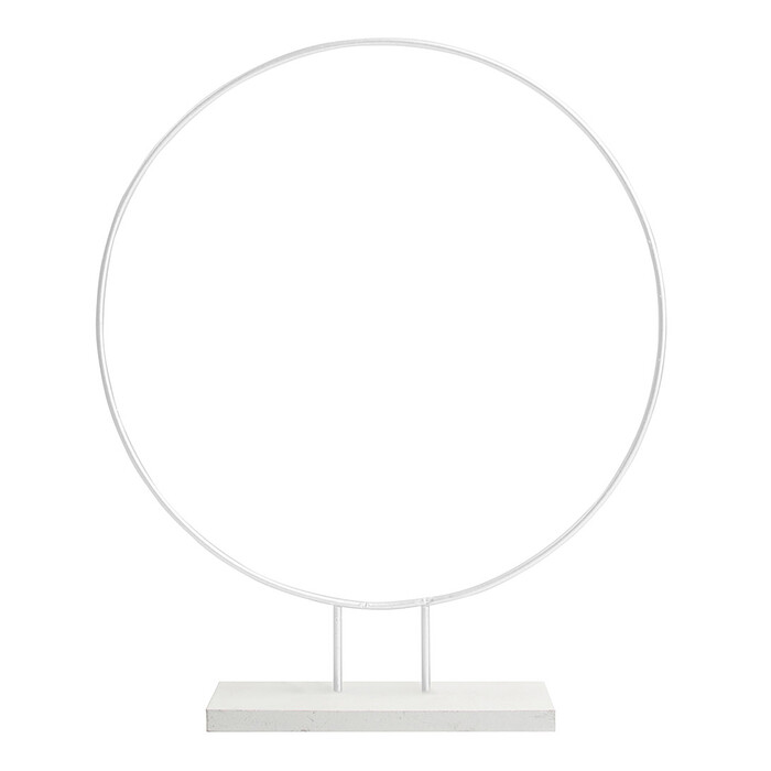 Drahtring mit Fuß Ø 25 cm weiß