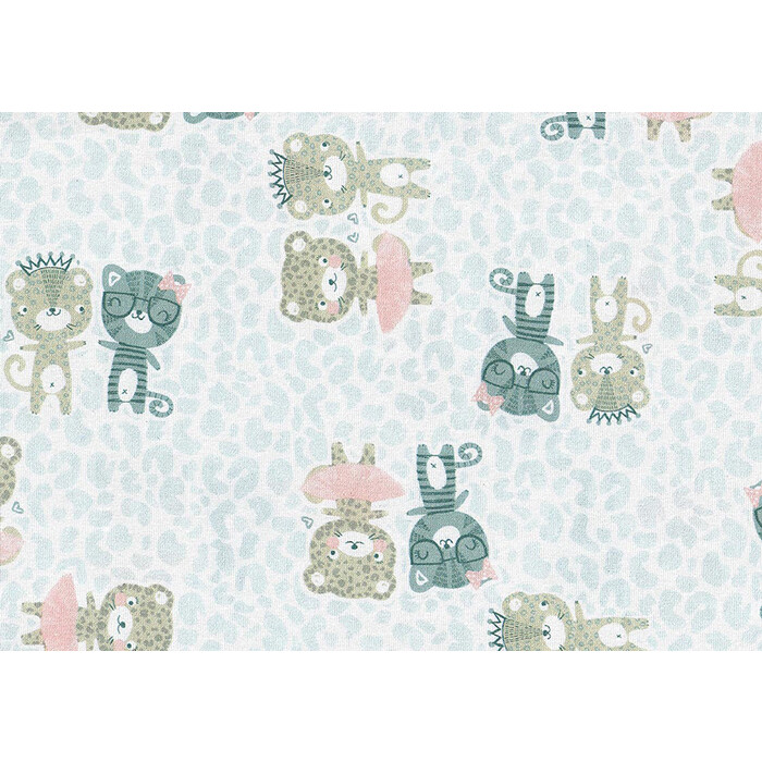 BEALENA Jerseystoff aus Baumwolle Katzen 80 x 100 cm grau