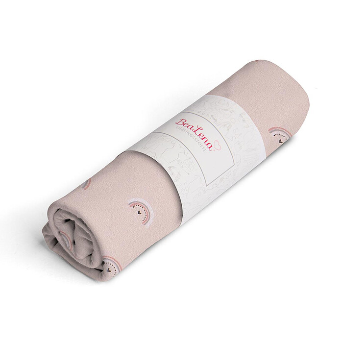 BEALENA Jerseystoff Regenbogen 70 x 100 cm rosé