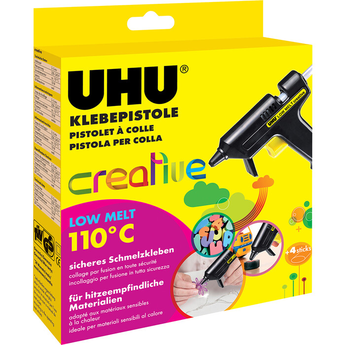 UHU Heißklebepistole Low Melt Creative inkl. 4 ovalen Patronen