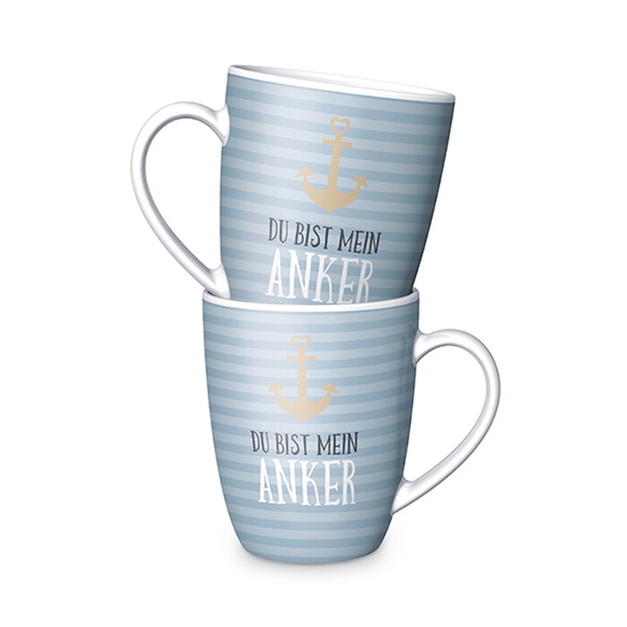 Becher Du bist mein Anker 250 ml blau