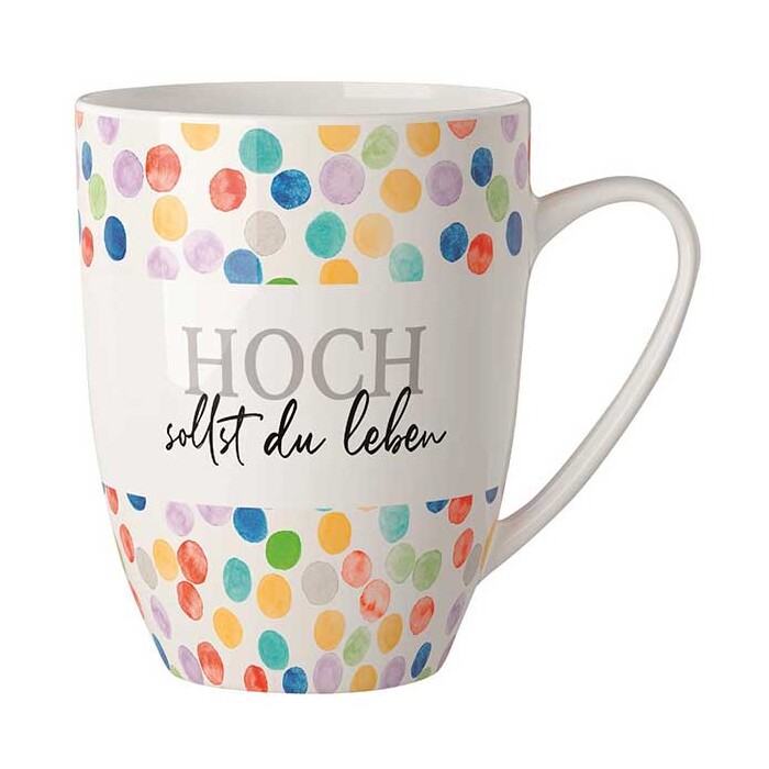 Tasse Hoch sollst du leben Happy Birthday 250 ml bunt