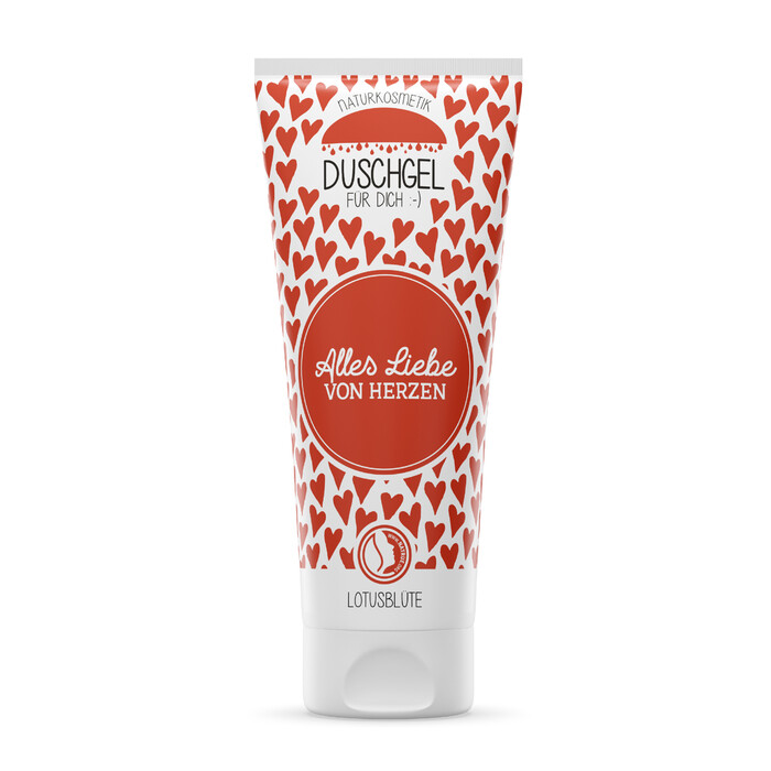 Duschgel Alles Liebe von Herzen 200 ml weiß/rot