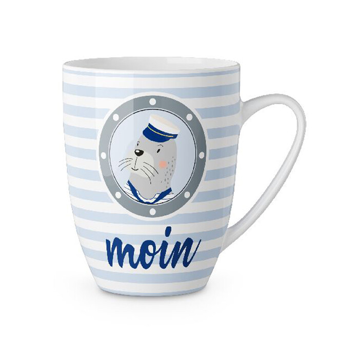 Becher Moin 250 ml weiß/blau