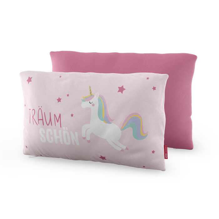 Kissen Einhorn Träum schön 23 x 40 x 13 cm rosa